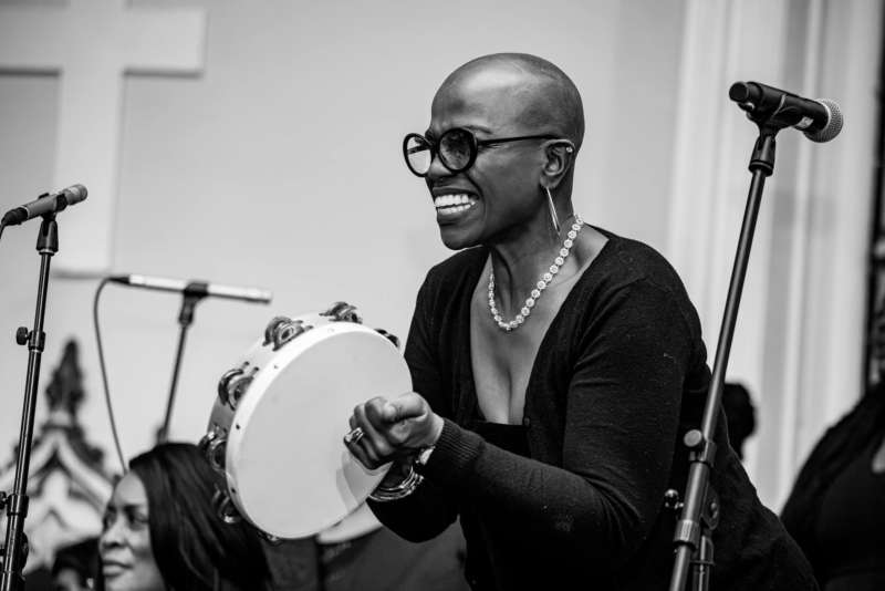 Marcelle Davies Lashley on Tambourine