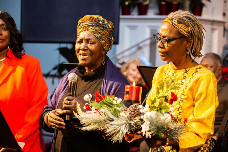 Sistah Patt Gunn and Rosalyn Rouse with offering from the Unnamed Square